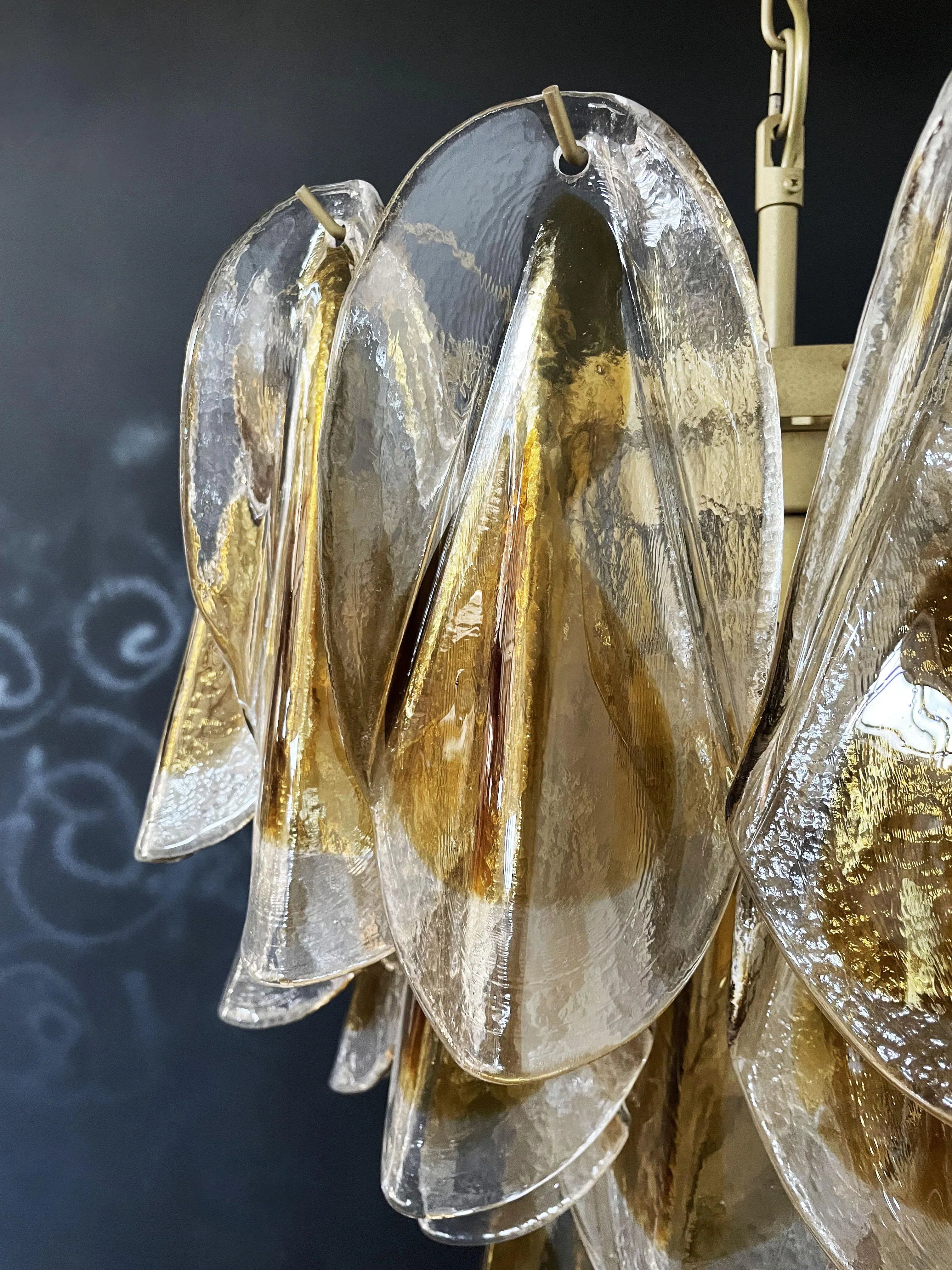 Vintage Murano Swallows Amber Glass Chandelier product image