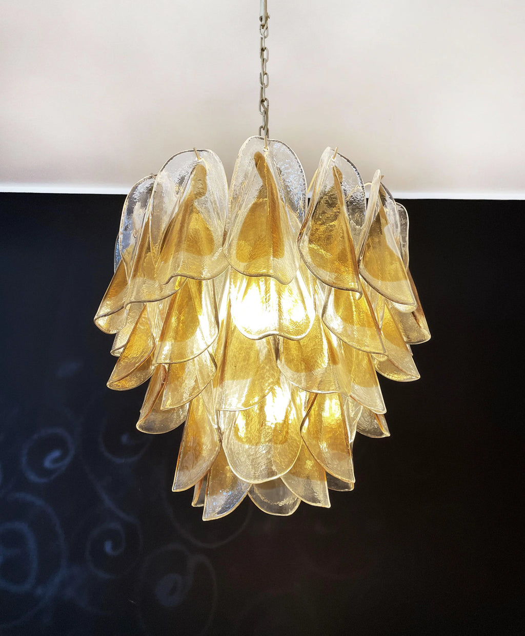 Vintage Murano Swallows Amber Glass Chandelier product image