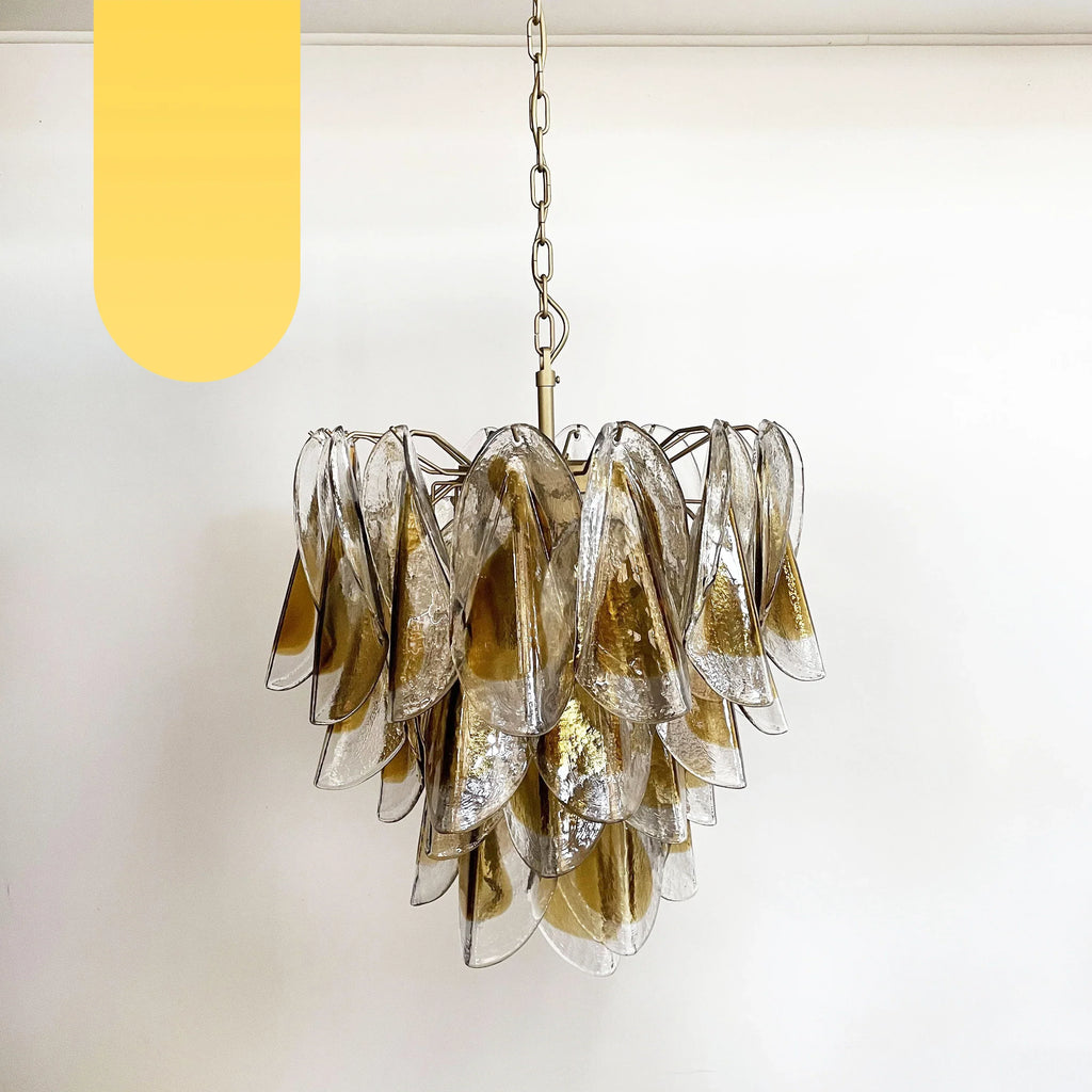 Vintage Murano Swallows Amber Glass Chandelier product image