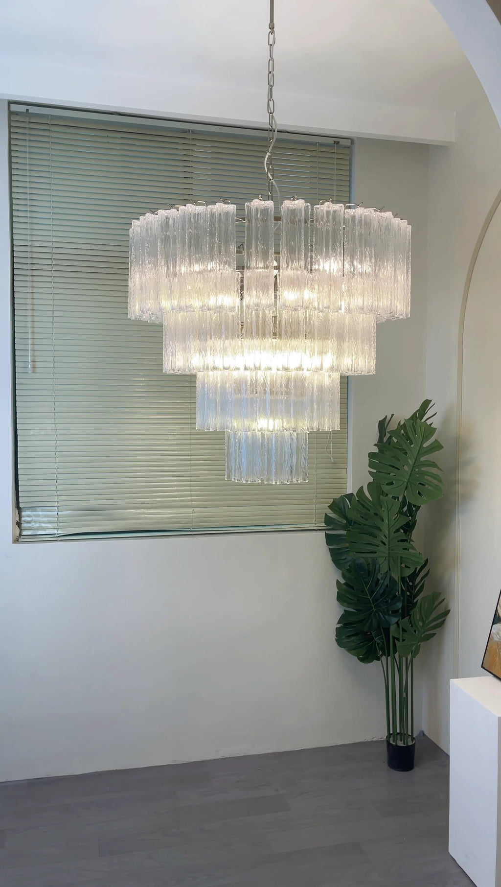 Vintage Murano Transparent Glass Chandelier additional product view