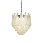 Vintage Murano Transparent Glass Petals Chandelier by Bling Lighting Studio