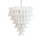 Vintage Murano Transparent Glass Petals Chandelier by Bling Lighting Studio