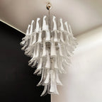 Vintage Murano Transparent Glass Petals Chandelier product image