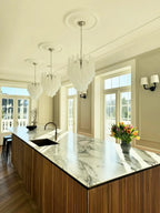 Vintage Murano Transparent Glass Petals Chandelier material and finish detail