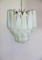 Vintage Murano Transparent Glass Petals Chandelier product image