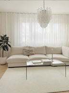 Vintage Murano Transparent Glass Petals Chandelier product image