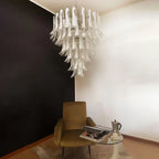 Vintage Murano Transparent Glass Petals Chandelier product image