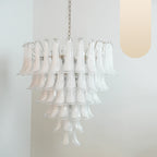 Vintage Murano Transparent Glass Petals Chandelier product image
