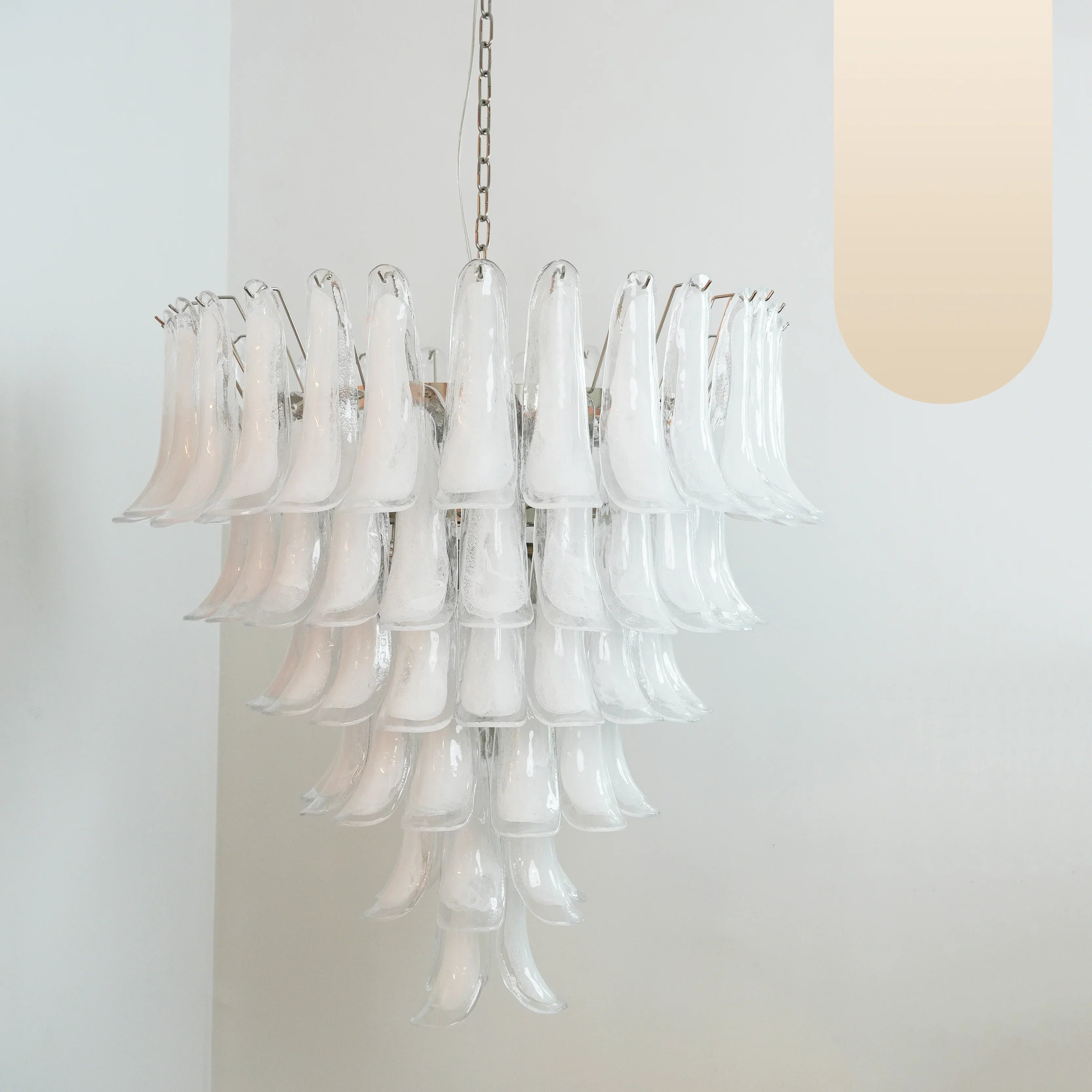 Vintage Murano Transparent Glass Petals Chandelier product image