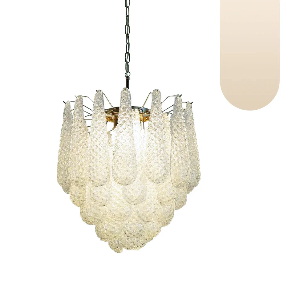 Vintage Murano Transparent Glass Petals Chandelier product image