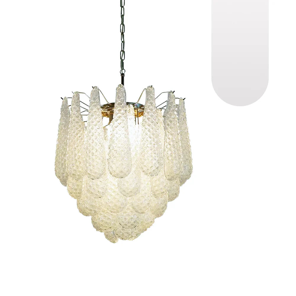 Vintage Murano Transparent Glass Petals Chandelier product image