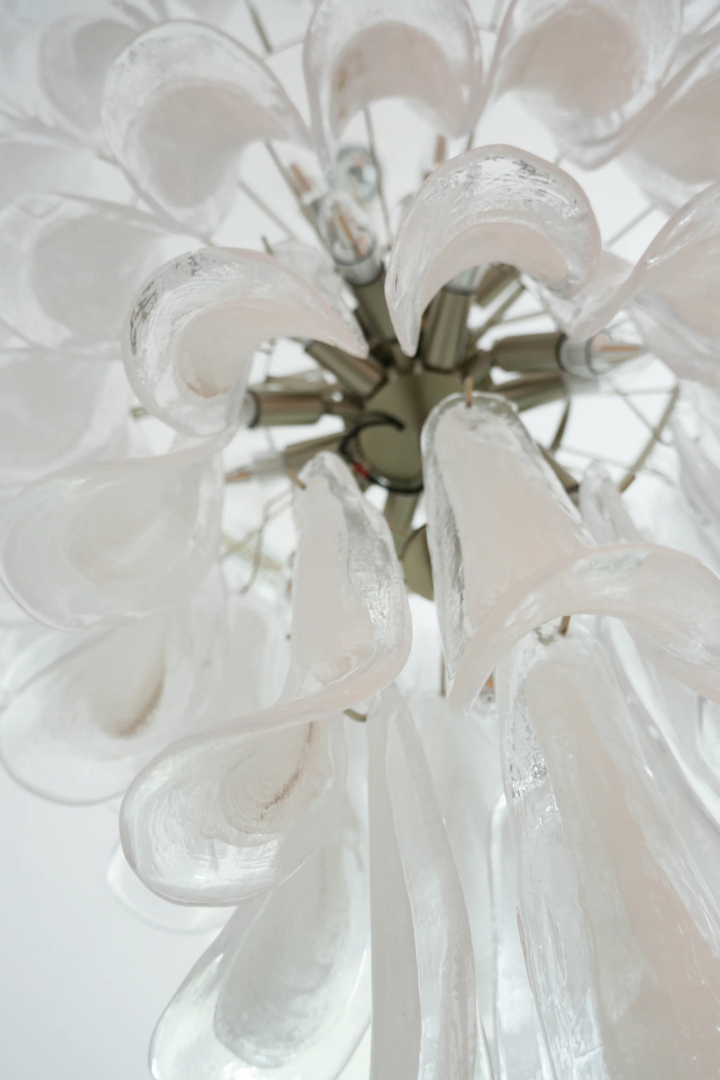Vintage Murano Transparent Glass Petals Chandelier product image