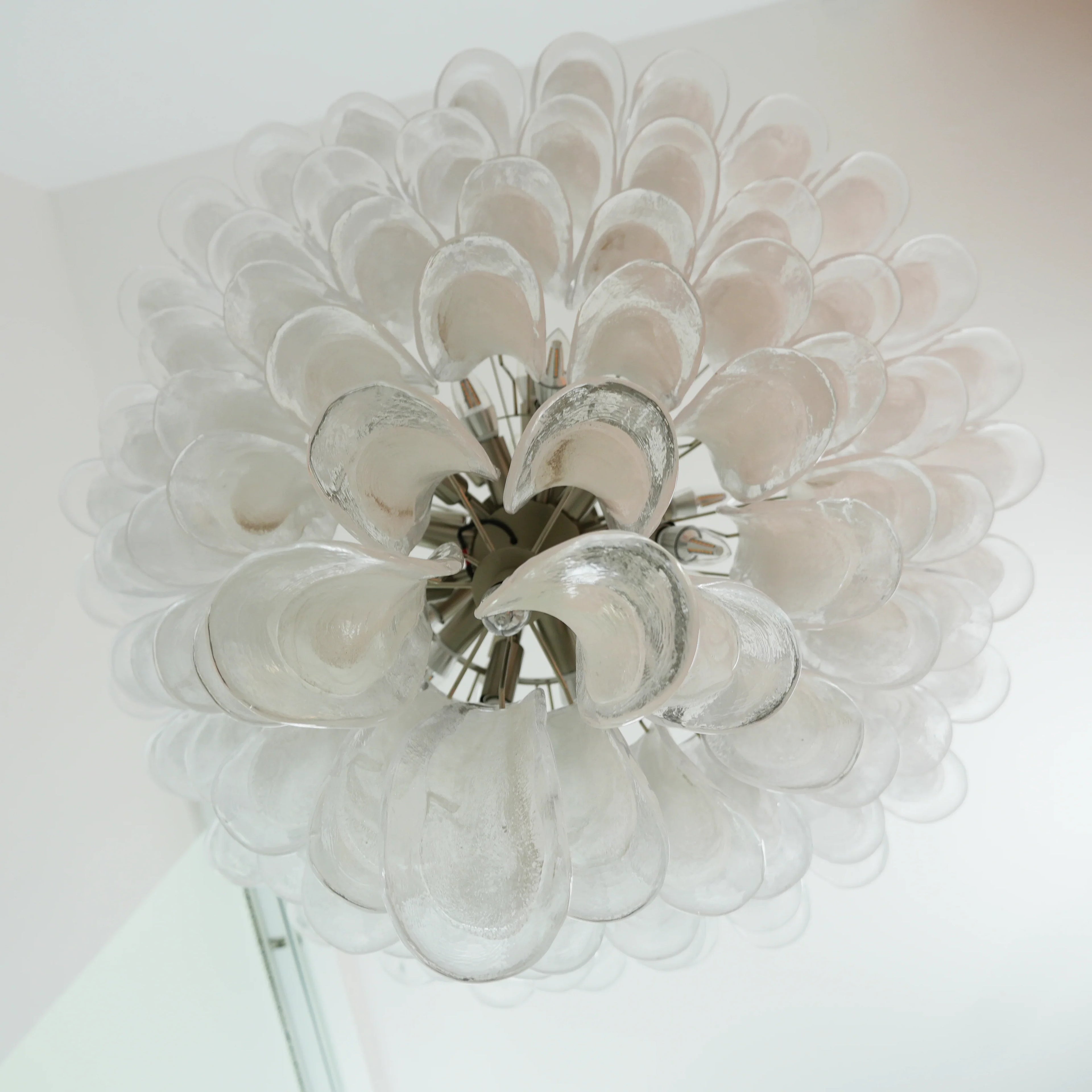 Vintage Murano Transparent Glass Petals Chandelier product image