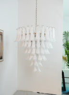 Vintage Murano Transparent Glass Petals Chandelier product image