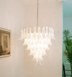 Vintage Murano Transparent Glass Petals Chandelier product image