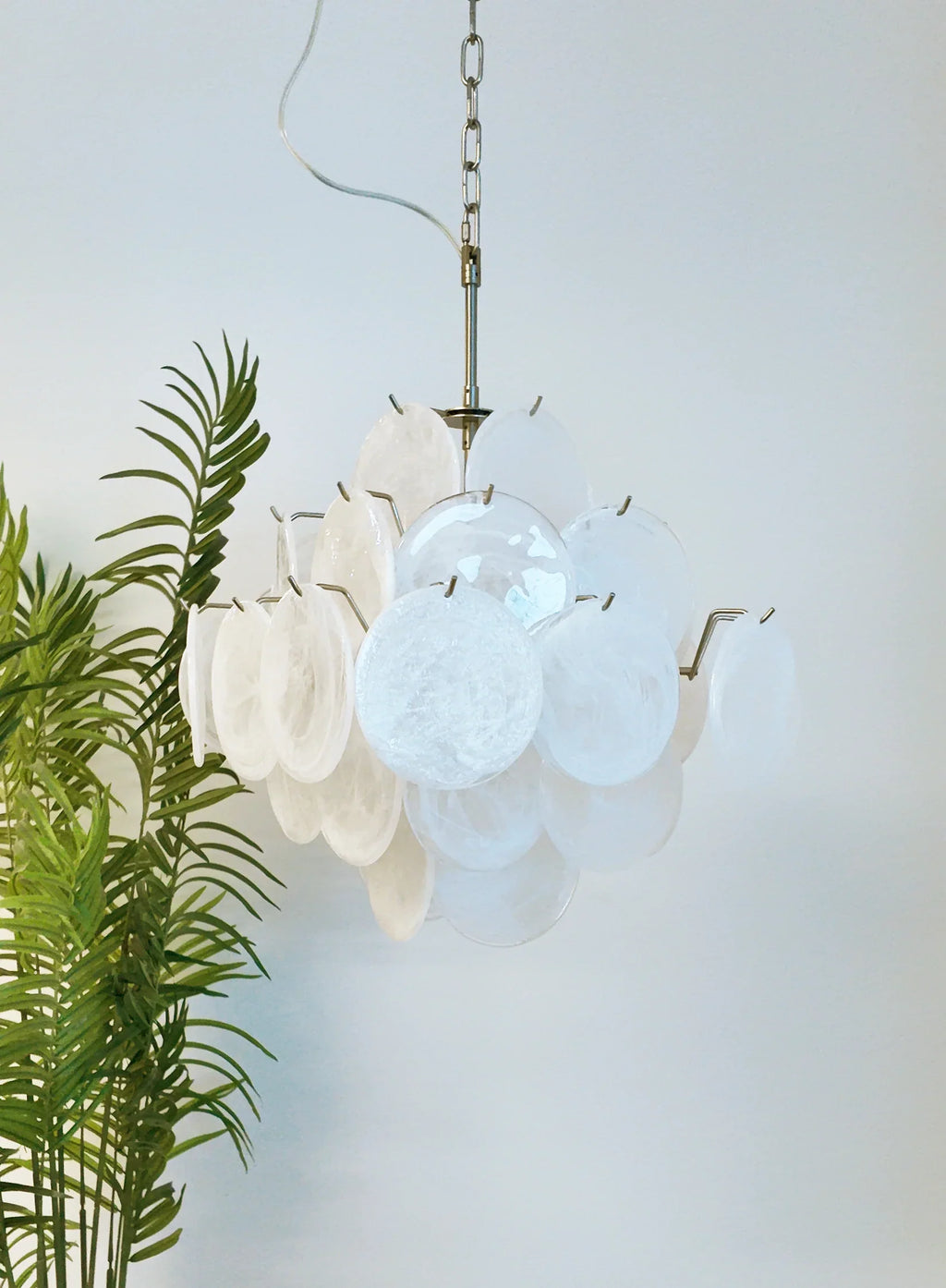 Vintage Murano White Disks Chandelier product image