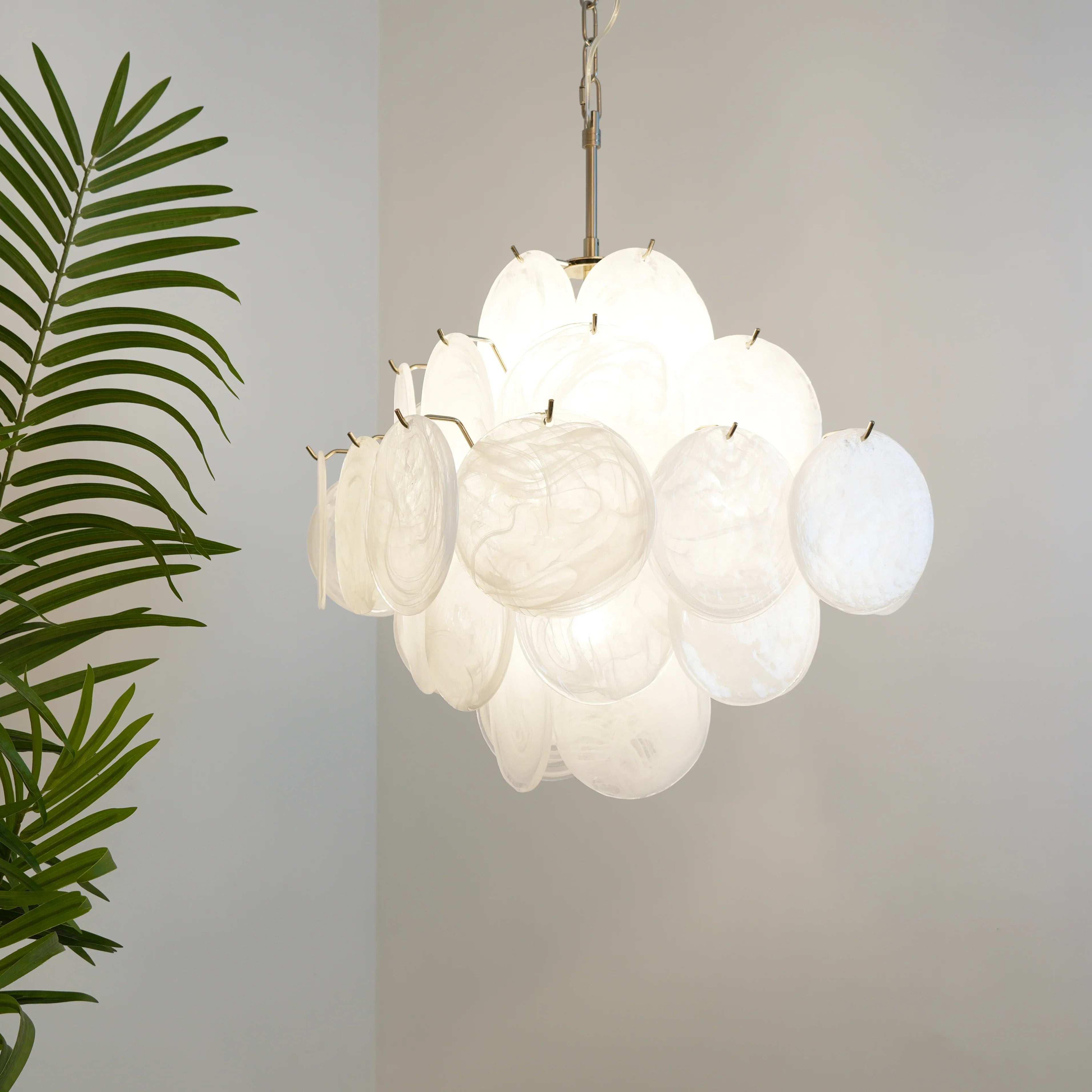 Vintage Murano White Disks Chandelier product image