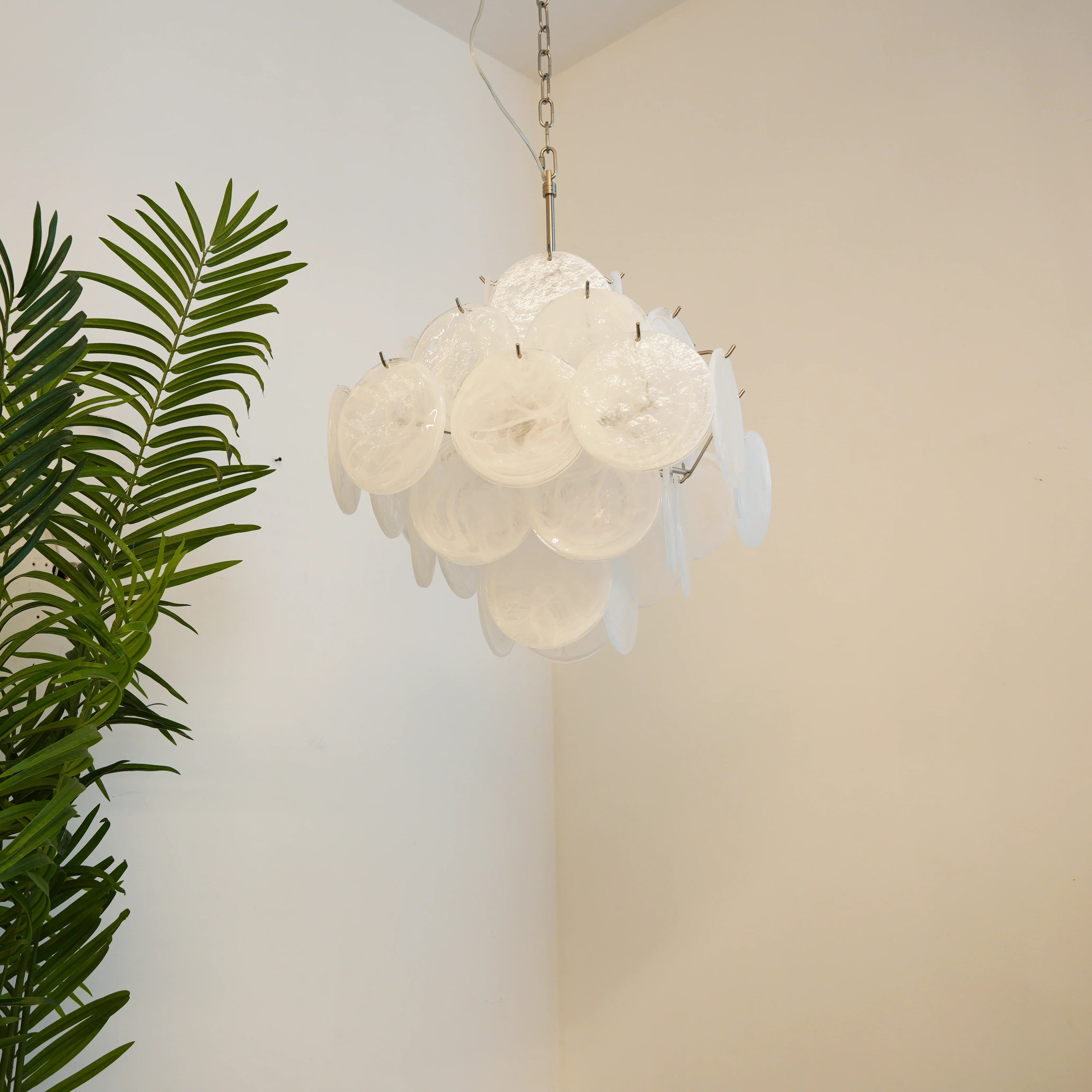 Vintage Murano White Disks Chandelier product image