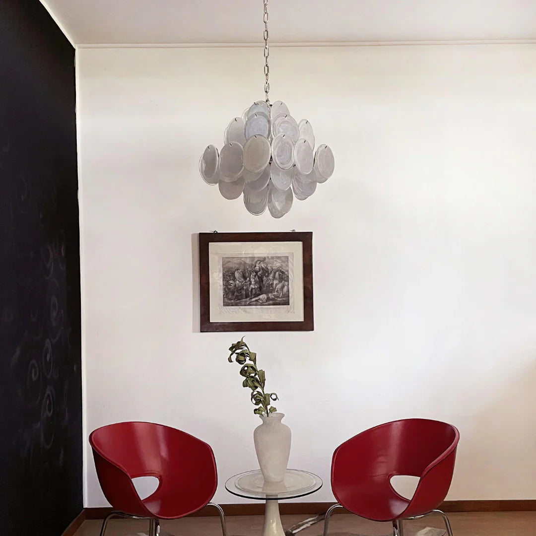 Vintage Murano White Disks Chandelier product image