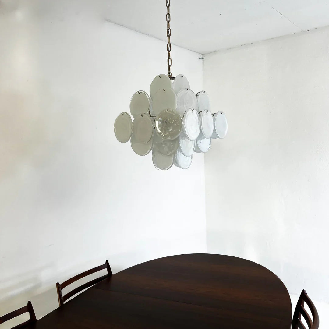 Vintage Murano White Disks Chandelier product image
