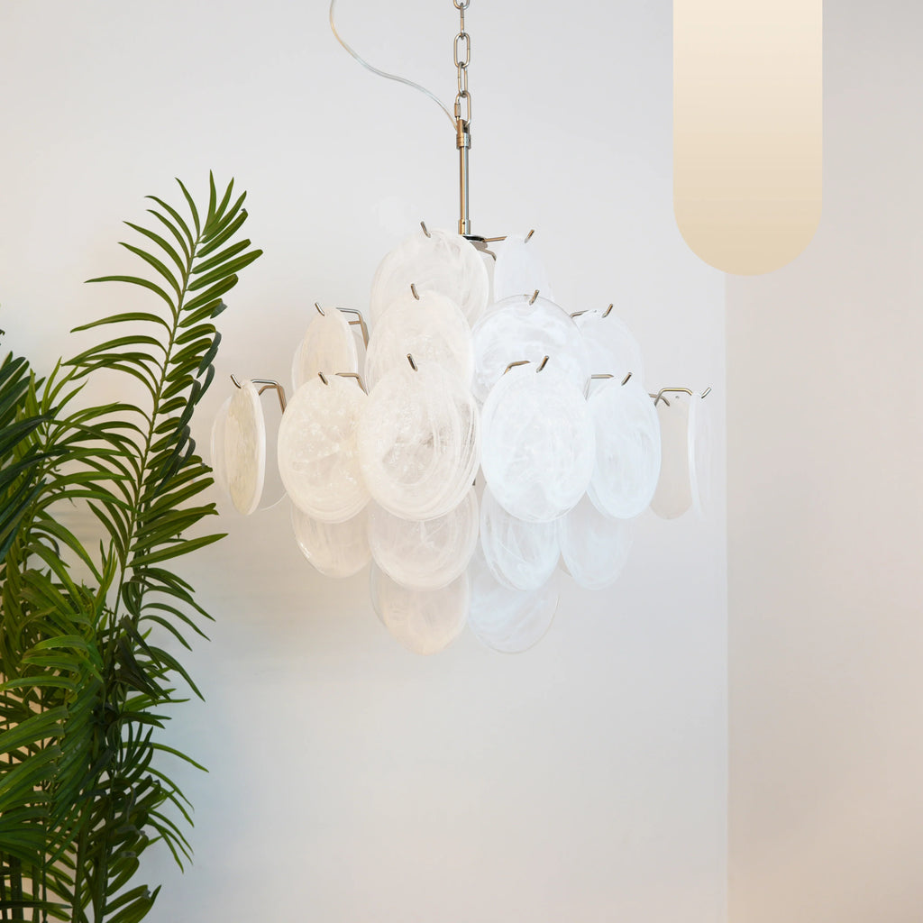 Vintage Murano White Disks Chandelier product image