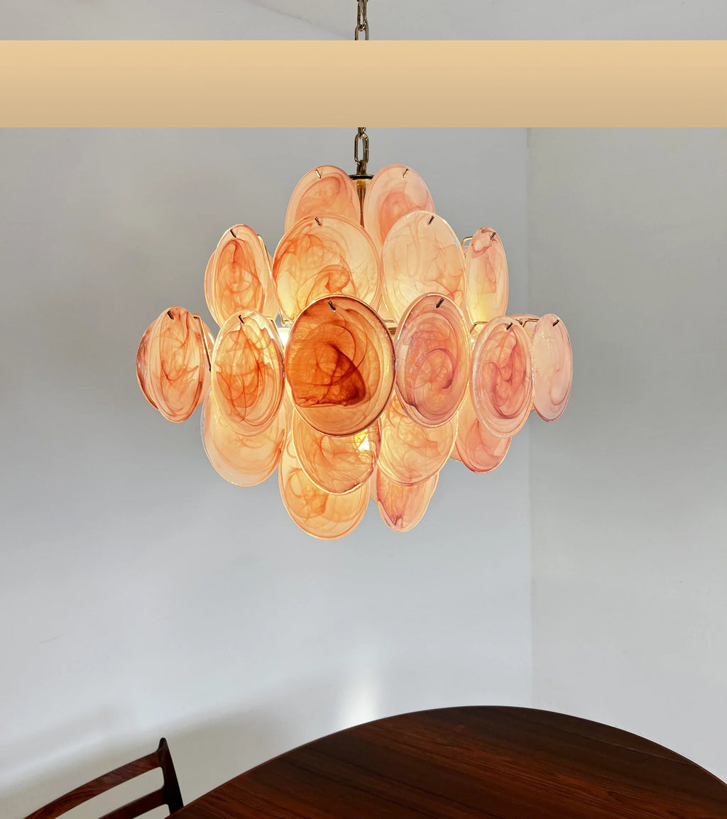 Vintage Murano Pink Disks Chandelier product image