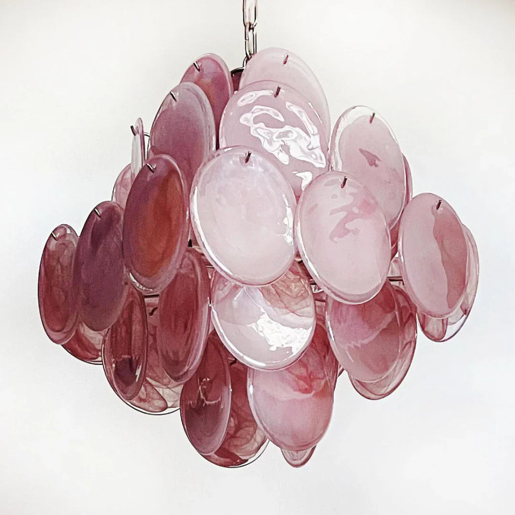Vintage Murano Pink Disks Chandelier product image