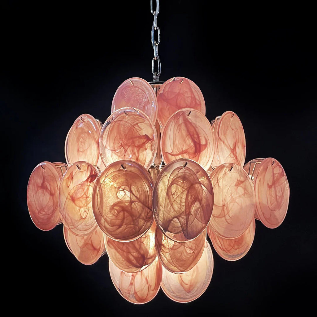 Vintage Murano Pink Disks Chandelier product image