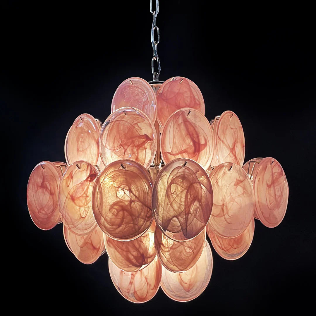 Vintage Murano Pink Disks Chandelier product image