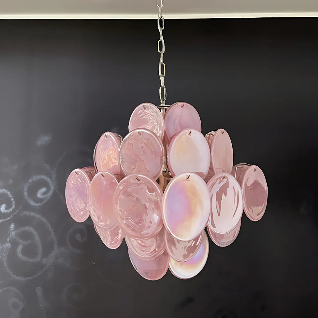 Vintage Murano Pink Disks Chandelier product image
