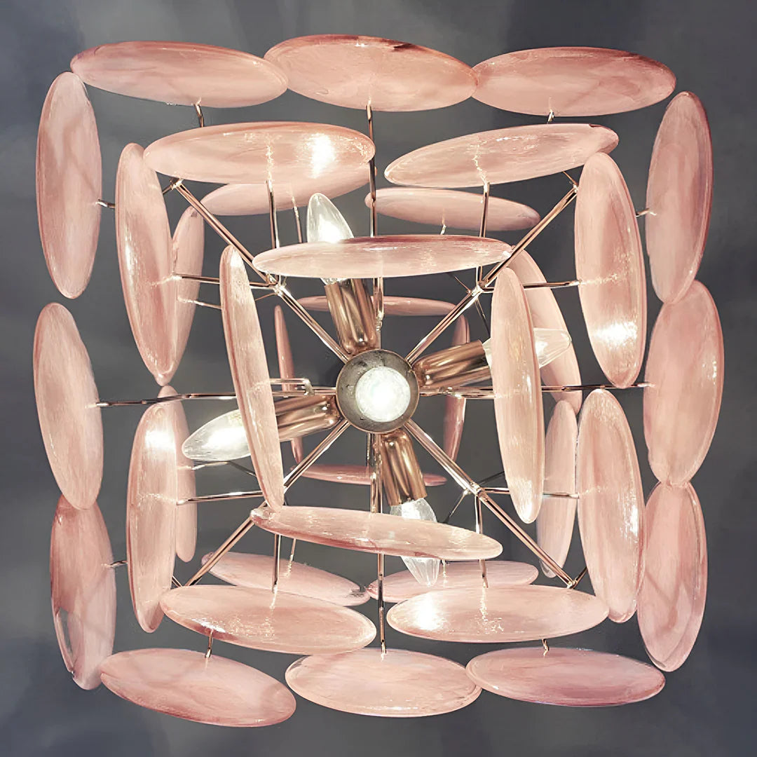 Vintage Murano Pink Disks Chandelier product image