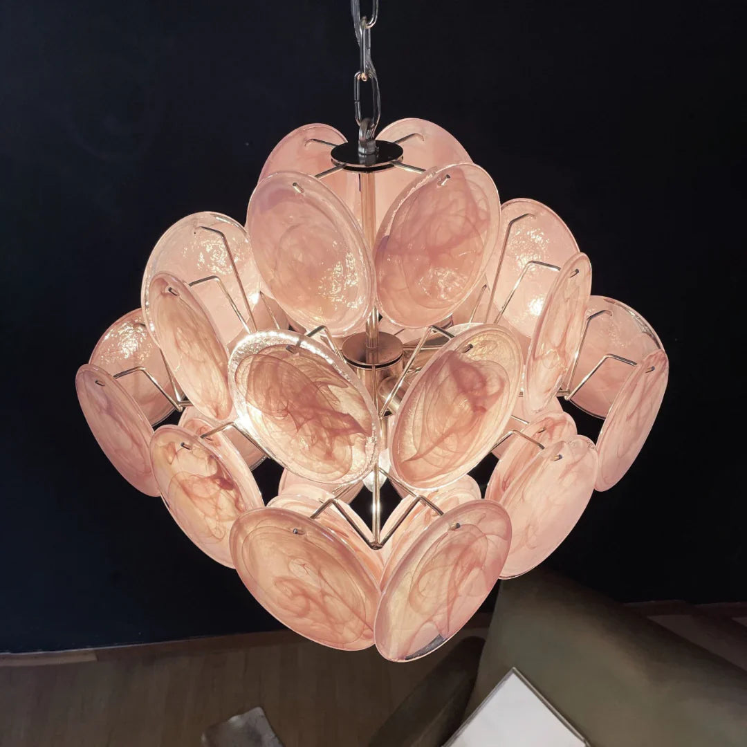 Vintage Murano Pink Disks Chandelier product image