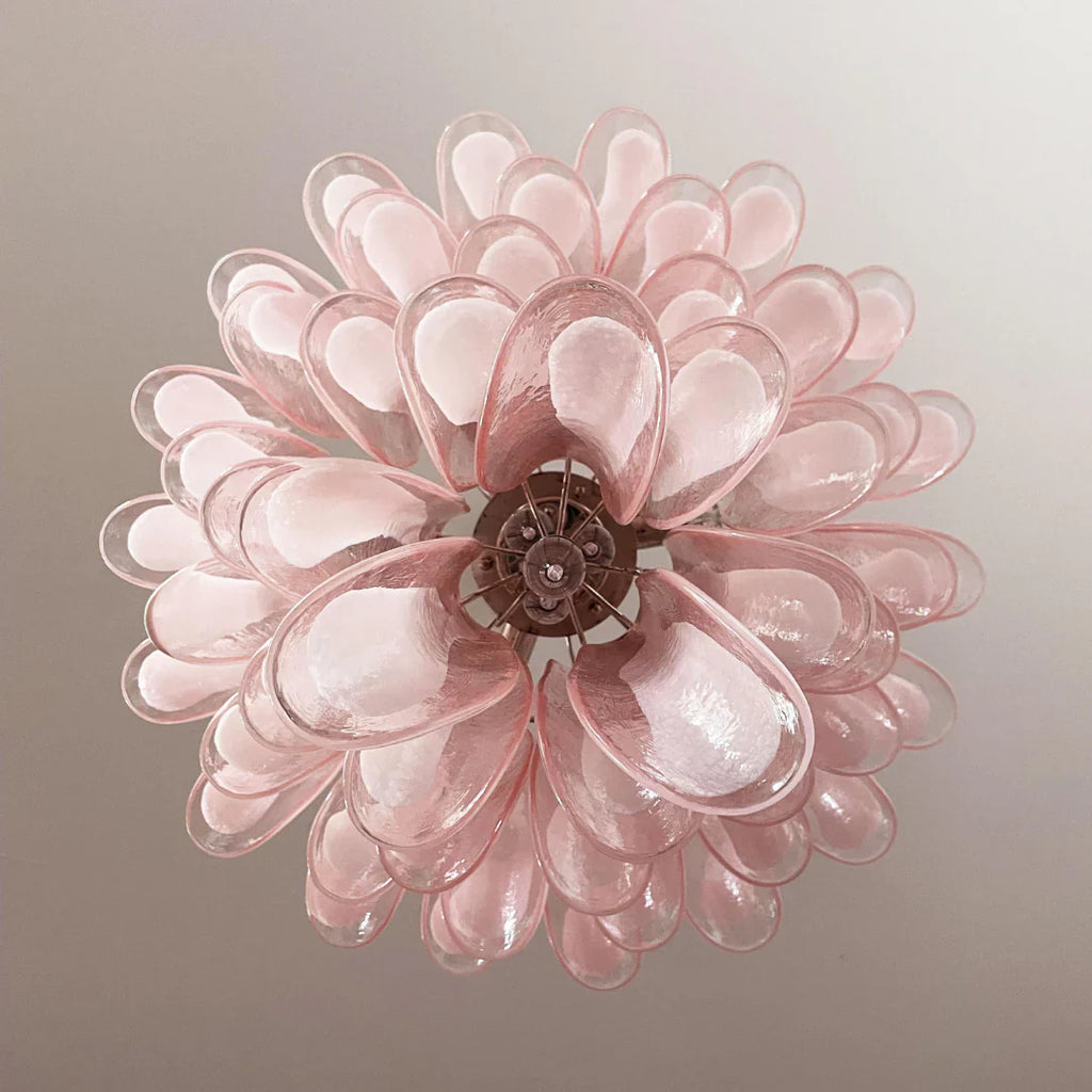 Vintage Pink Murano Glass Petals Chandelier product image