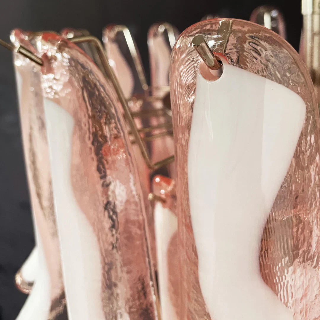 Vintage Pink Murano Glass Petals Chandelier product image