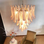 Vintage Pink Murano Glass Petals Chandelier product image