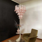 Vintage Pink Murano Glass Petals Chandelier additional product view