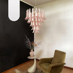 Vintage Pink Murano Glass Petals Chandelier product image