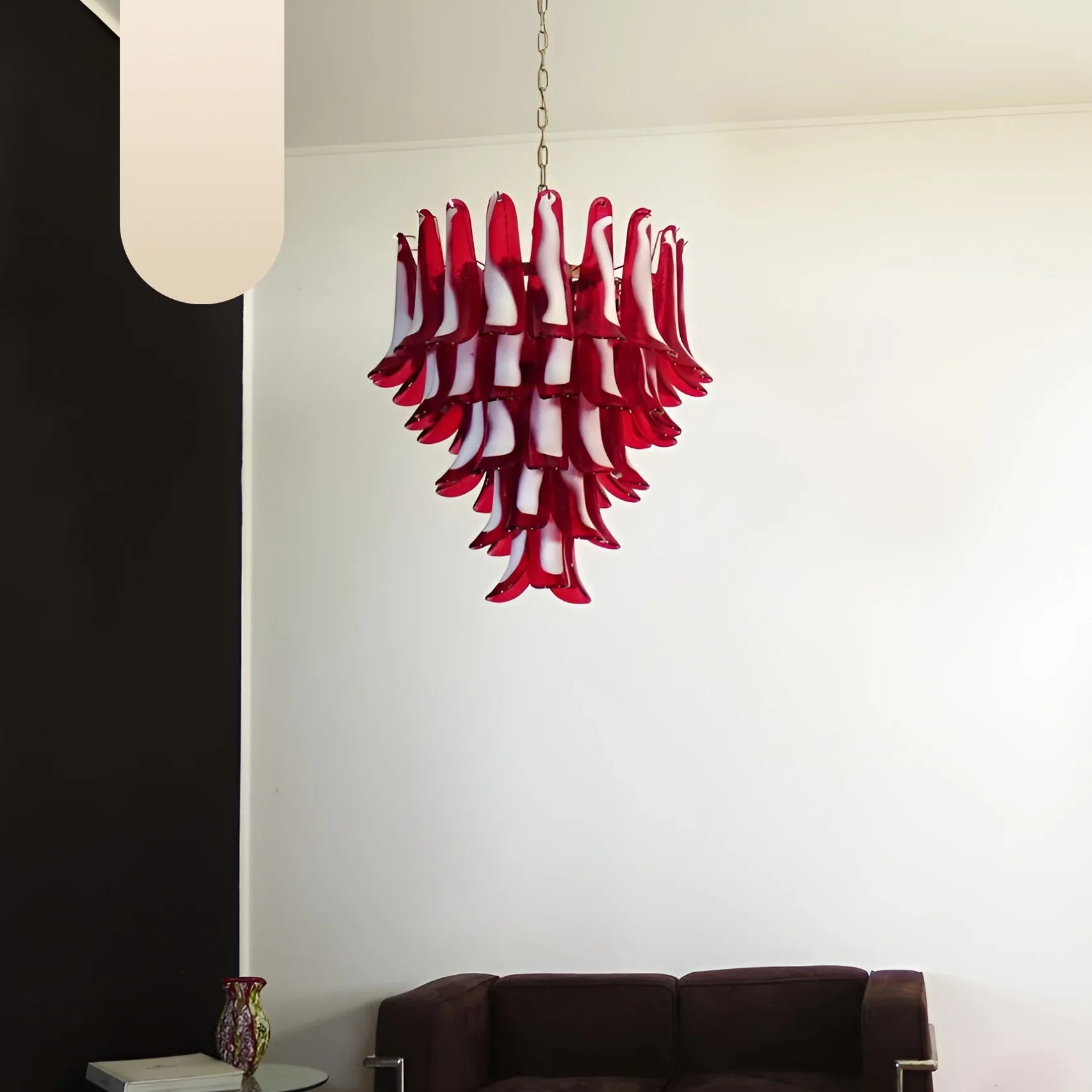 Vintage Red Murano Petals Chandelier product image