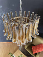 Vintage Transparent Amber Murano Petals Chandelier product image
