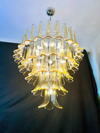 Vintage Transparent Amber Murano Petals Chandelier product image
