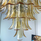 Vintage Transparent Amber Murano Petals Chandelier product image