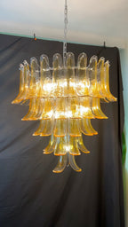 Vintage Transparent Amber Murano Petals Chandelier product image