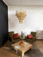 Vintage Transparent Amber Murano Petals Chandelier product image