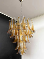 Vintage Transparent Amber Murano Petals Chandelier product image
