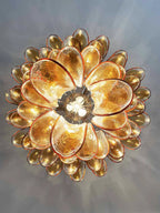 Vintage Transparent Amber Murano Petals Chandelier product image