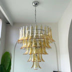 Vintage Transparent Amber Murano Petals Chandelier product image