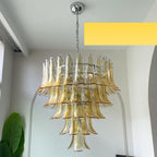 Vintage Transparent Amber Murano Petals Chandelier product image