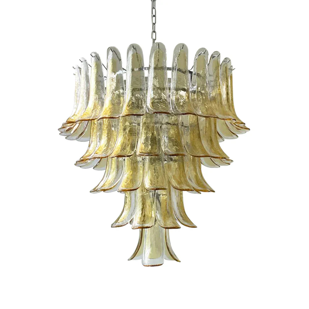 Vintage Transparent Amber Murano Petals Chandelier product image