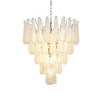 Vintage Transparent Murano Glass Petals Drop Chandelier by Bling Lighting Studio