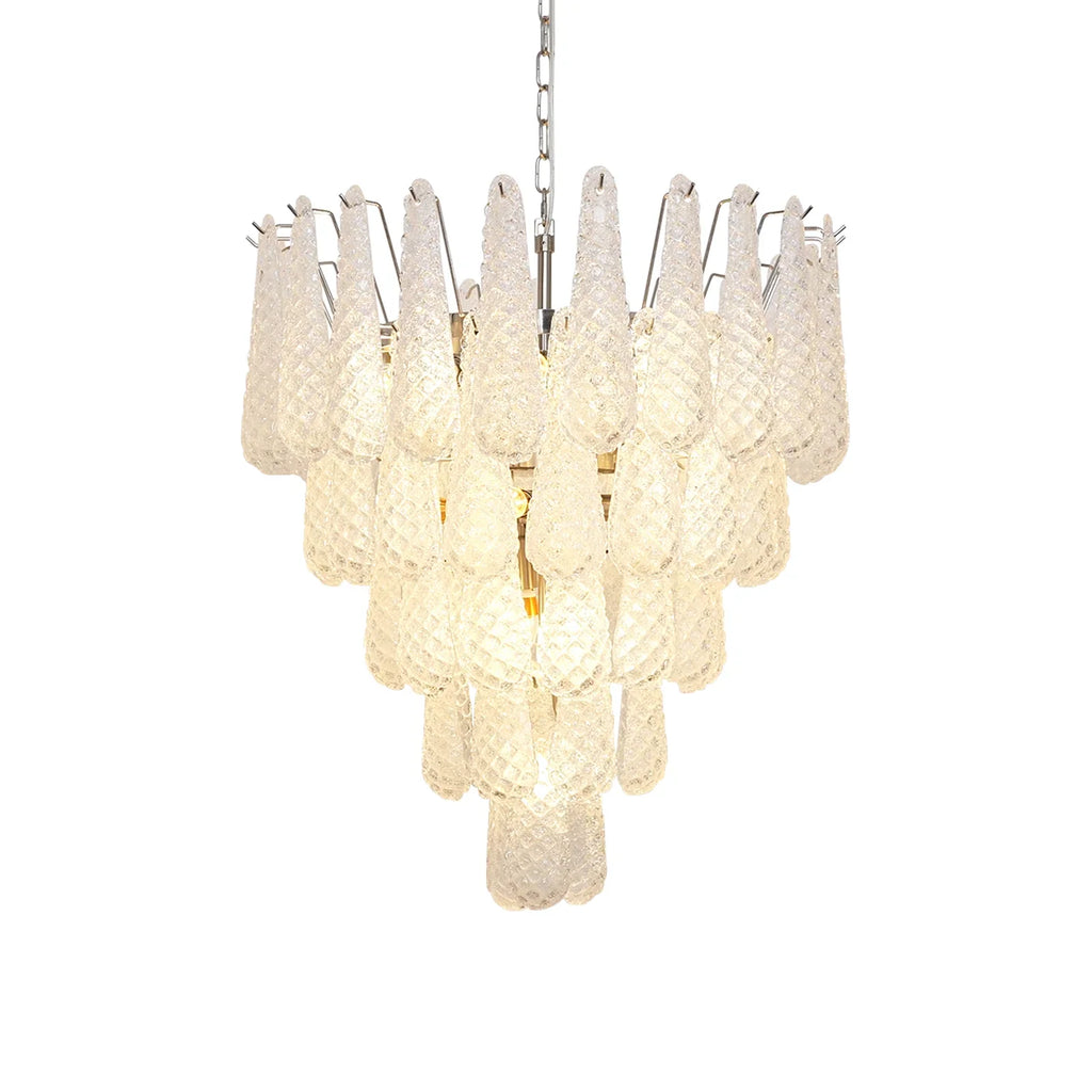 Vintage Transparent Murano Glass Petals Drop Chandelier product image